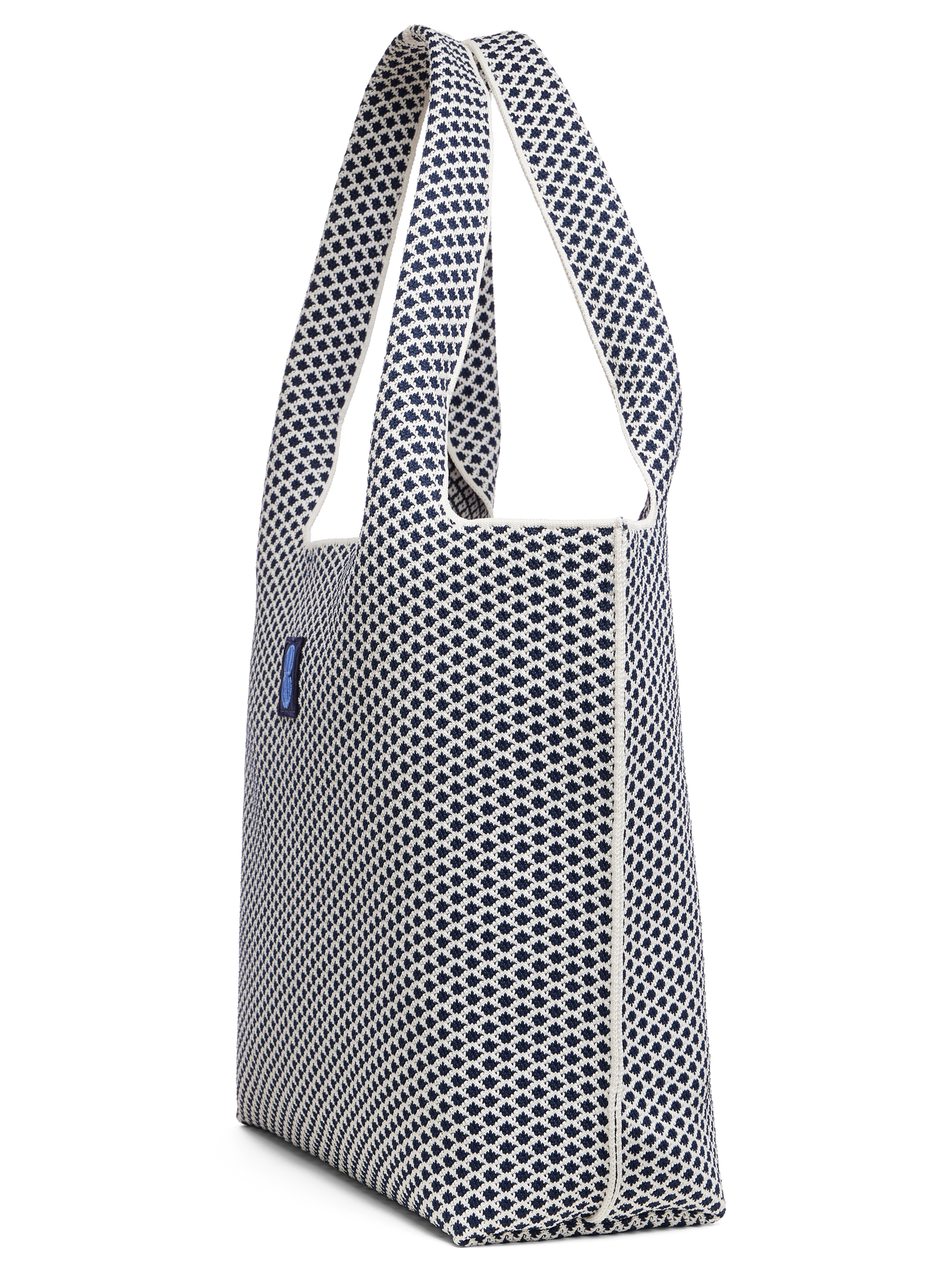 Large - Navy Diamond tote with pouch