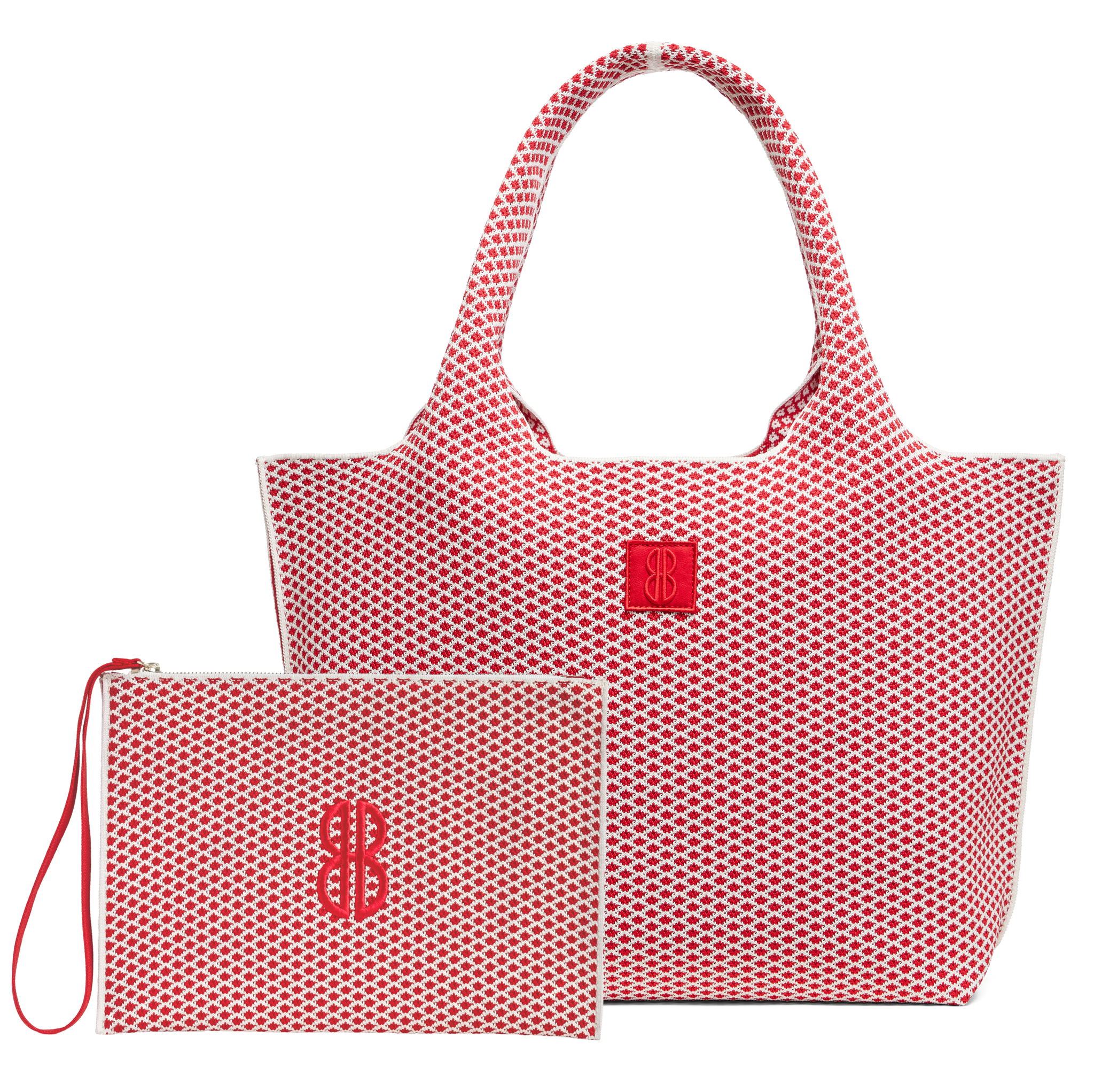 Large - Red Diamond tote with pouch
