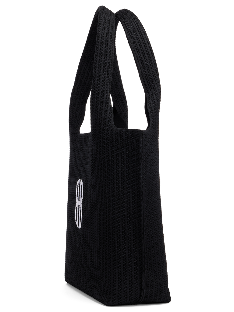 Sutton City Tote - Black Stripe Monogram - Medium – Bill Blass