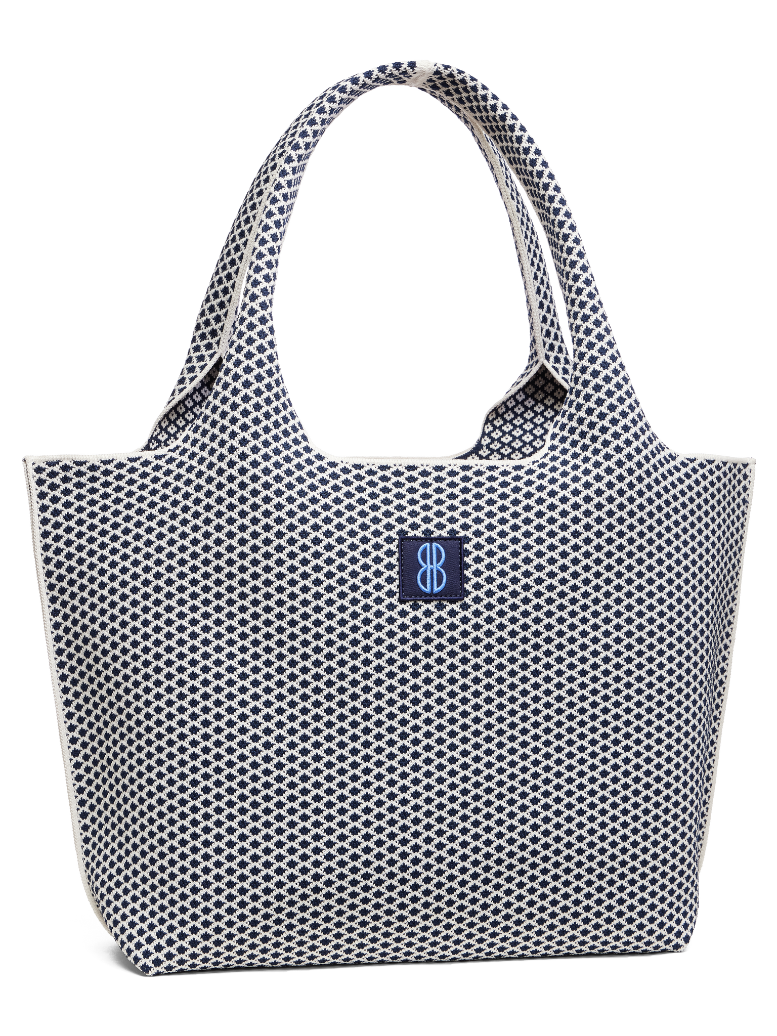 Large - Navy Diamond tote with pouch