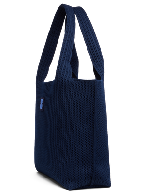 large - Navy Stripe tote with pouch